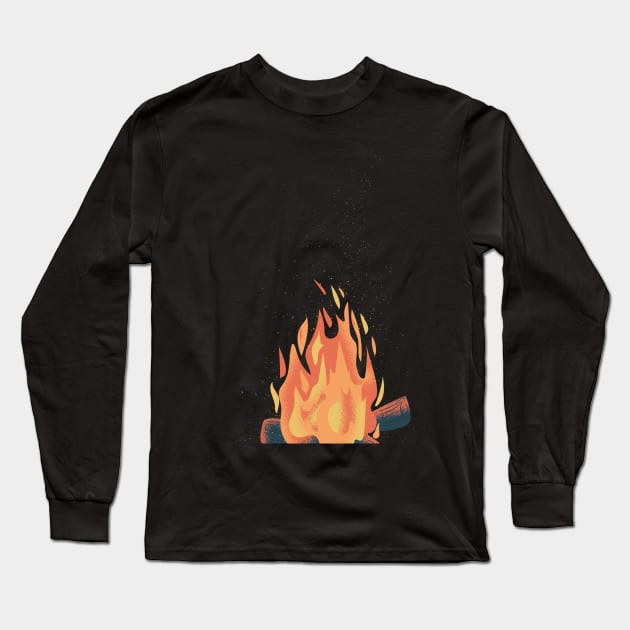 Burning campfire, bonfire Long Sleeve T-Shirt by zaiynabhw